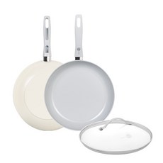 GREEN PAN Delight! IH感應單柄陶瓷塗層平底煎鍋+平底炒鍋+玻璃鍋蓋 3件組, 28cm平底鍋+28cm炒鍋+28cm玻璃蓋, 單色