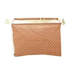 JCP 可愛圓點束口收納籃, 粉紅色, 1個