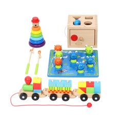 Todo Libro 專心開發實木教學工具4件套, 混色