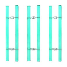 EASYWAY 一字型壓克力綠色 2孔強化玻璃門把手 600 x 340 mm, 3個