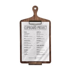 ClipboardProject Chef 木質A4文件板 + 專用支架套組, 混合色, 1套