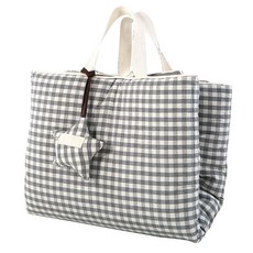 HWAMO BABY 四季款雙面格紋超細纖維薄墊+柔軟3層棉紗午睡被+3D透氣枕組, 灰色