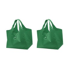 더플로우컴퍼니 안전하게 쌓기 좋은 넓은 바닥 접이식 장바구니, 그린, 2개