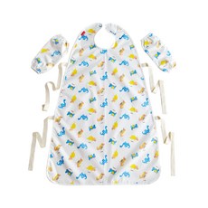 APPLE EYE 一體式防水長袖吃飯圍兜, Candy dinosaur, 1套