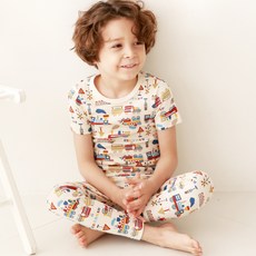 withorganic 孩童印花短袖居家服+長褲
