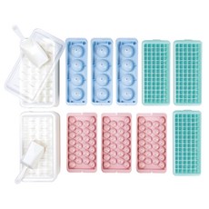 CHAEUM LIVING 冰塊模具 居家咖啡館 A 11件組, 藍色 + 粉紅色 + 薄荷綠 + 白色, 1套