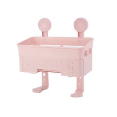 藤編紋路壁掛式浴室層架 RD_467, 粉紅色, 1個