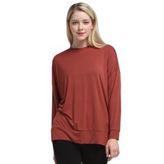 녹족 여성용 통기성 요가 필라테스 에이미 모달 맨투맨 티셔츠