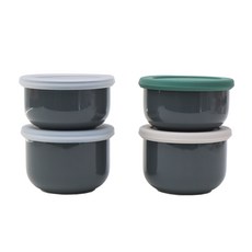 DOHO 食品保鮮盒4件組, 炭灰色, 1組