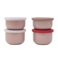 DOHO 食品保鮮盒4件組, 粉色, 1組