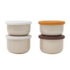 DOHO 食品保鮮盒4件組, 米色, 1組