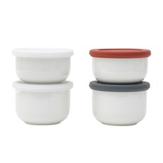 DOHO 食品保鮮盒4件組, 白色, 1組