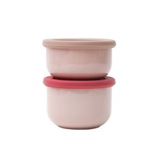 DOHO 食品保鮮盒2件組, 07款 粉色+彩色, 1組