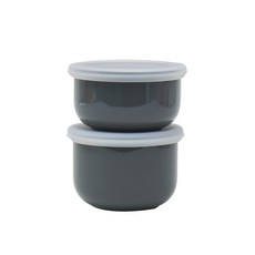 DOHO 食品保鮮盒2件組, 02款 炭灰色+透明, 1組