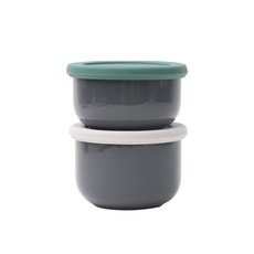 DOHO 食品保鮮盒2件組, 01款 炭灰色+彩色, 1組