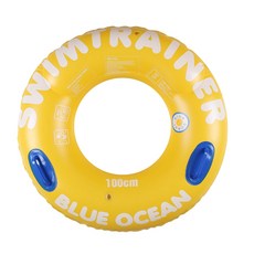 充氣扶手兒童游泳圈 100cm, 黃色的, 1個