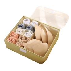 Market A 二合一折疊式11格收納箱, 檸檬黃, 1個