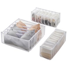 透明可視整潔內衣收納盒 3件組, 1套