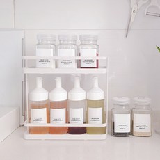 生活空間鐵製調味料架, 白色的, 1個