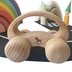 TOYNPLAY 道路遊戲墊 藍色 24入+黃色 12入+木製車+6階木橋, 混色