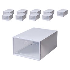 塑膠組裝式鞋盒10入, 白色