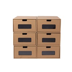 牛皮鞋收納盒 21 x 30cm, 單色, 6個