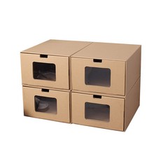 牛皮紙鞋收納盒 27*35cm, 單色, 4個