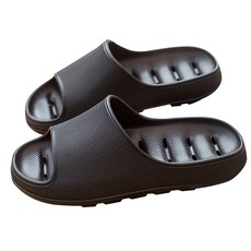 Market A 厚底圓頭浴室拖鞋 黑色, 1個