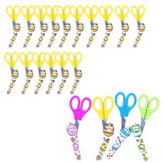 Molang 吉祥物安全剪刀 第2彈 4款 x 5入組, 粉紅色, 黃色, 藍色, 綠色, 1套