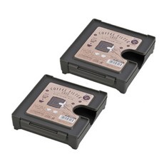 餐巾咖啡濾紙方形盒, 黑色的, 2個