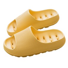 마켓에이 볼드 라운딩 욕실 슬리퍼, 옐로우, 1개