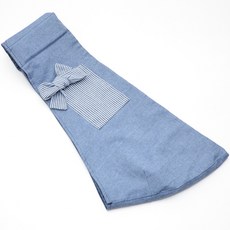 YOU&ME 寵物布料蝴蝶結斜背袋, 藍色