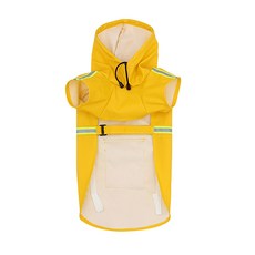 Market A 蘇格蘭反光安全狗狗雨衣, 黃色