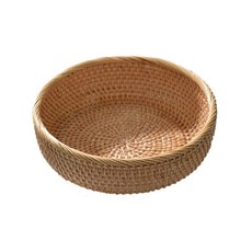 TCR籐製圓形籃, 單色, 1個
