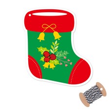 크리스마스 양말 포인세티아 포장 빅택 대 50p + 블랙끈 10m, 혼합색상, 1세트