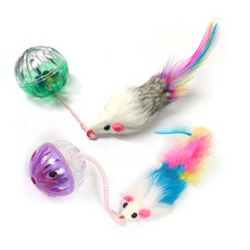 PET MORNING 透明球和老鼠貓玩具, 隨機發貨, 4個