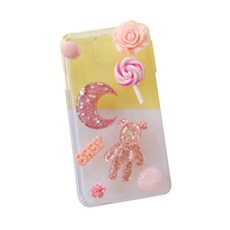 Decoden 裝飾配件 閃亮小熊 手機殼裝飾套組, 粉紅色(主要配件), 隨機出貨(裝飾配件), 1套