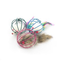 PET MORNING 鋼絲球鼠標玩具, 隨機發貨, 3個