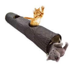 寵物貓用圓點隧道 黑色, 1個