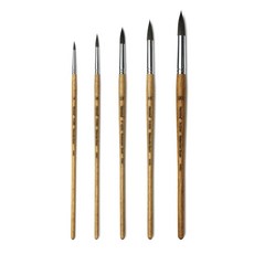 Herend 藍色頭髮水彩圓刷 5 件套 R-5200, 4號、8號、12號、16號、20號