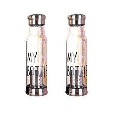 經典玻璃泡茶瓶 2入, 混色, 550毫升