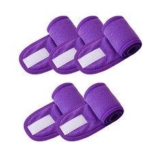 防止頭髮滑落的洗臉頭巾, 紫色, 5個