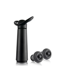 vacu vin 紅酒真空器+瓶塞 2入, 黑色的, 1套