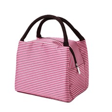 Solvang 條紋午餐保溫袋, 粉色的