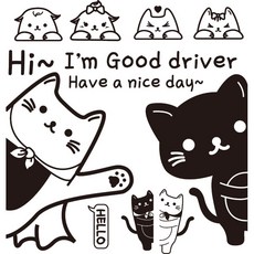 車用探頭貼紙03, 黑色, 1個