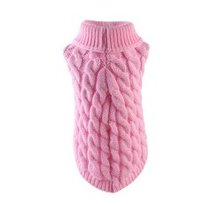 狗狗針織高領衫 WI015DG, 粉紅色