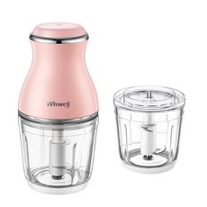 Wiswell 電動攪拌機 WM2600P+玻璃杯 2入, 粉色(電動斬波器), 1組