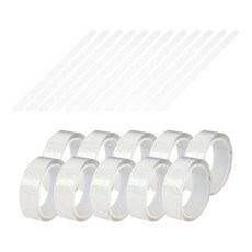 可撕式膠帶 2mm*3cm*1m 10入+防滑墊 38*2cm 12入, 透明(厚膠帶)+半透明(止滑帶), 1組