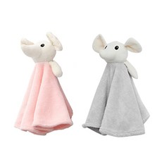 THE ZAKKA Cutie 大象手巾 2件套, 灰色+粉色, 1組