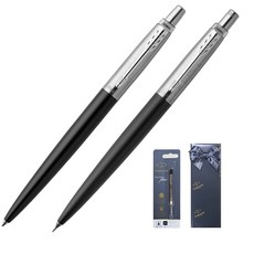 PARKER Jotter CT圓珠筆 0.9~1.0mm+自動鉛筆+圓珠筆筆芯禮盒, Bond Street Black, 1組